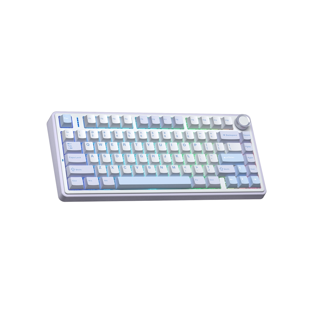 Клавіатура Aula F75 Gasket Greywood V3 switch Hot-Swap PBT Wireless/Bluetooth/USB Blue (6948391208633) - фото 2 Клавіатура Aula F75 Gasket Greywood V3 switch Hot-Swap PBT Wireless/Bluetooth/USB Blue (6948391208633) - фото 2