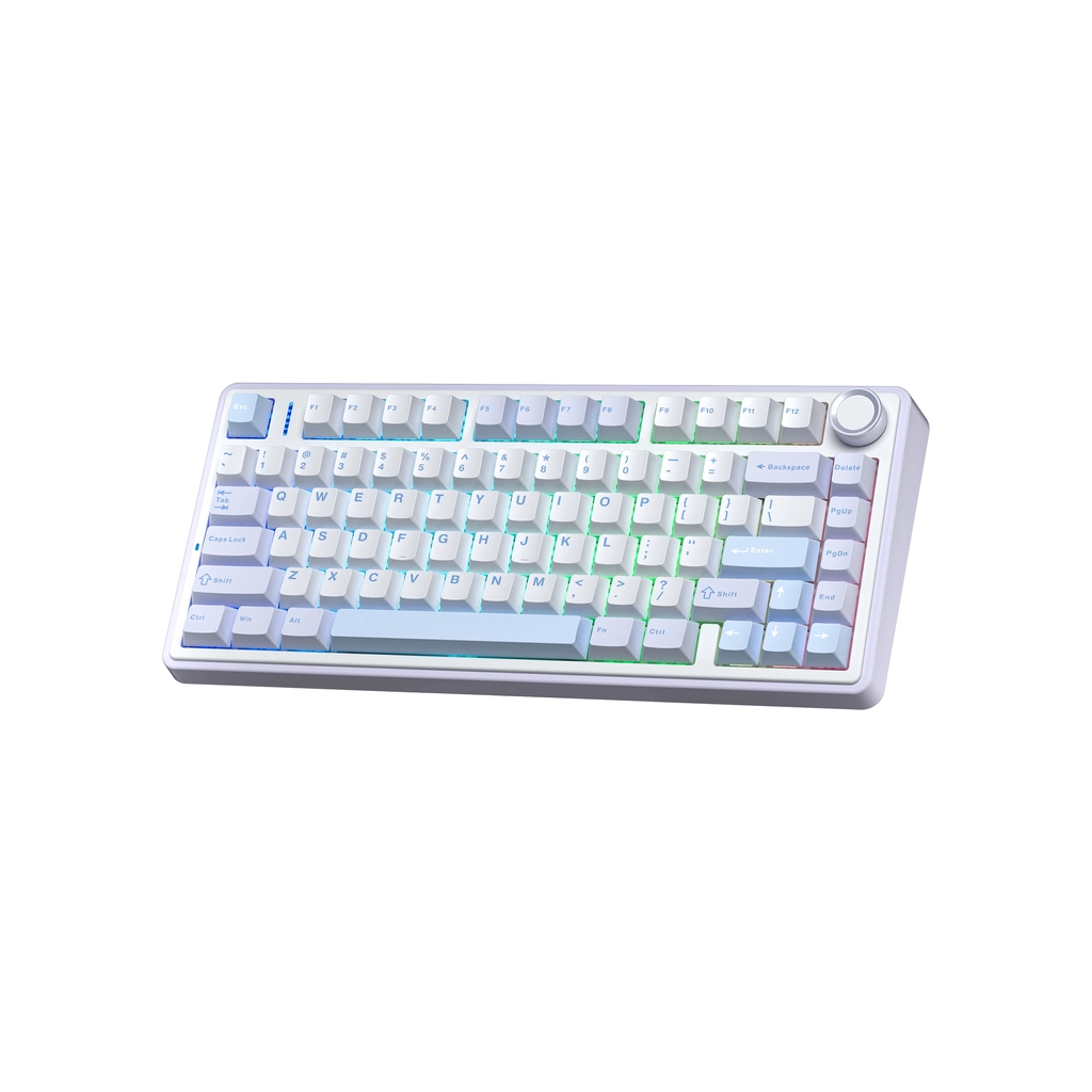 Клавіатура Aula F75 Gasket Greywood V3 switch Hot-Swap PBT Wireless/Bluetooth/USB Blue (6948391208633) - фото 3 Клавіатура Aula F75 Gasket Greywood V3 switch Hot-Swap PBT Wireless/Bluetooth/USB Blue (6948391208633) - фото 3