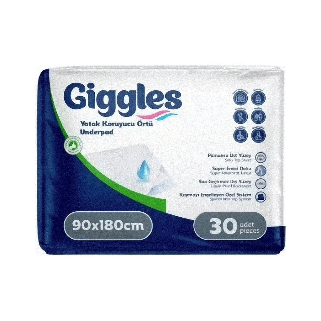 Пелюшки для малюків Giggles 90х180 см 30 шт (8680131206308) - фото 1 Пелюшки для малюків Giggles 90х180 см 30 шт (8680131206308) - фото 1