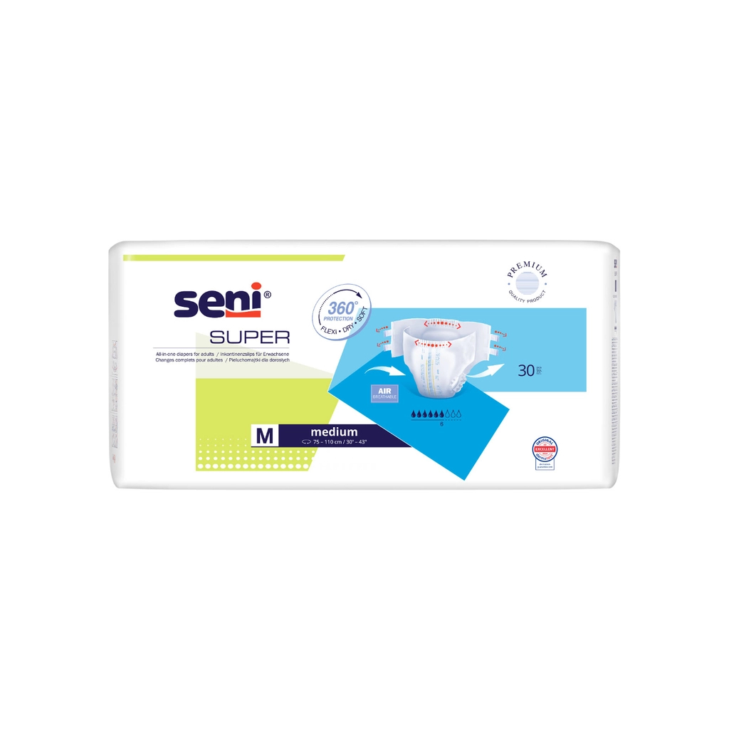Підгузки для дорослих Seni Super Medium 75-110 см 30 шт (5900516803742) - фото 1