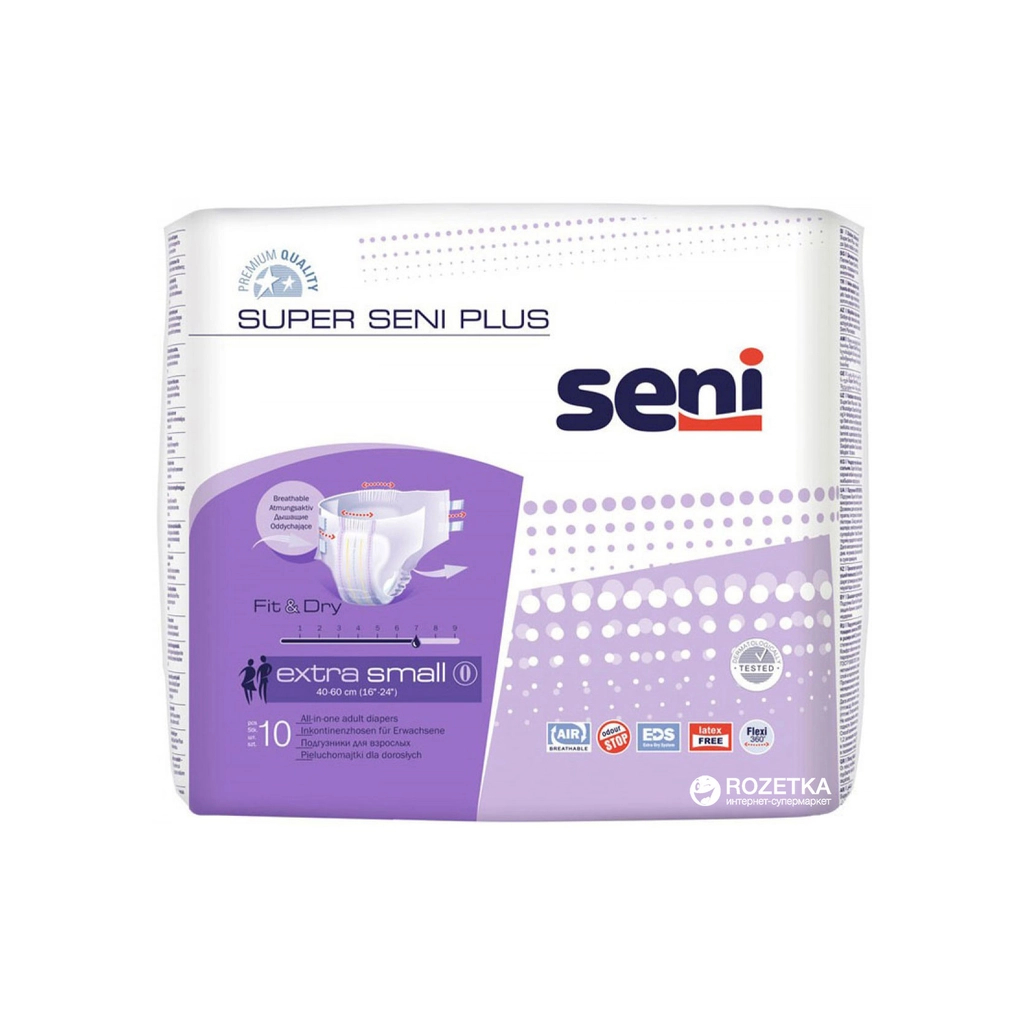 Підгузки для дорослих Seni Super Plus Extra Small 40-60 см 10 шт (5900516803544) - фото 1 Підгузки для дорослих Seni Super Plus Extra Small 40-60 см 10 шт (5900516803544) - фото 1
