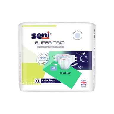 Підгузки для дорослих Seni Super Trio Extra Large 130-170 см 10 шт (5900516803490) - фото 1