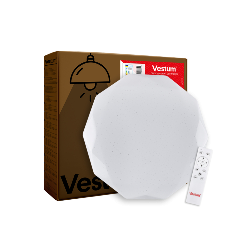 Світильник Vestum DIAMANT зоряне небо 60W 3000К-6500К з ДК (VS-91042) Світильник Vestum DIAMANT зоряне небо 60W 3000К-6500К з ДК (VS-91042)