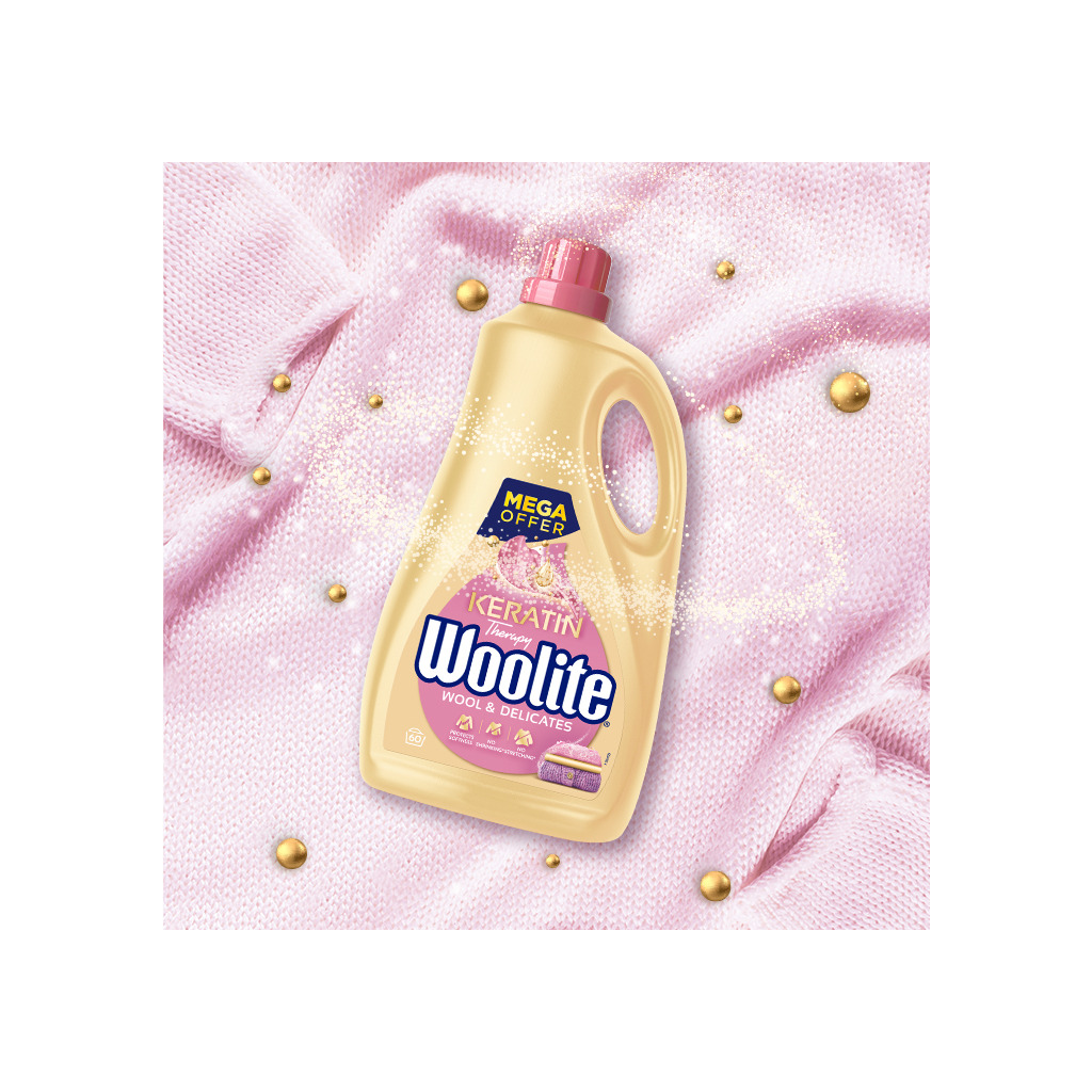 Гель для прання Woolite Для вовни та делікатних тканин З кератином 3.6 л (5900627090536) - фото 3 Гель для прання Woolite Для вовни та делікатних тканин З кератином 3.6 л (5900627090536) - фото 3