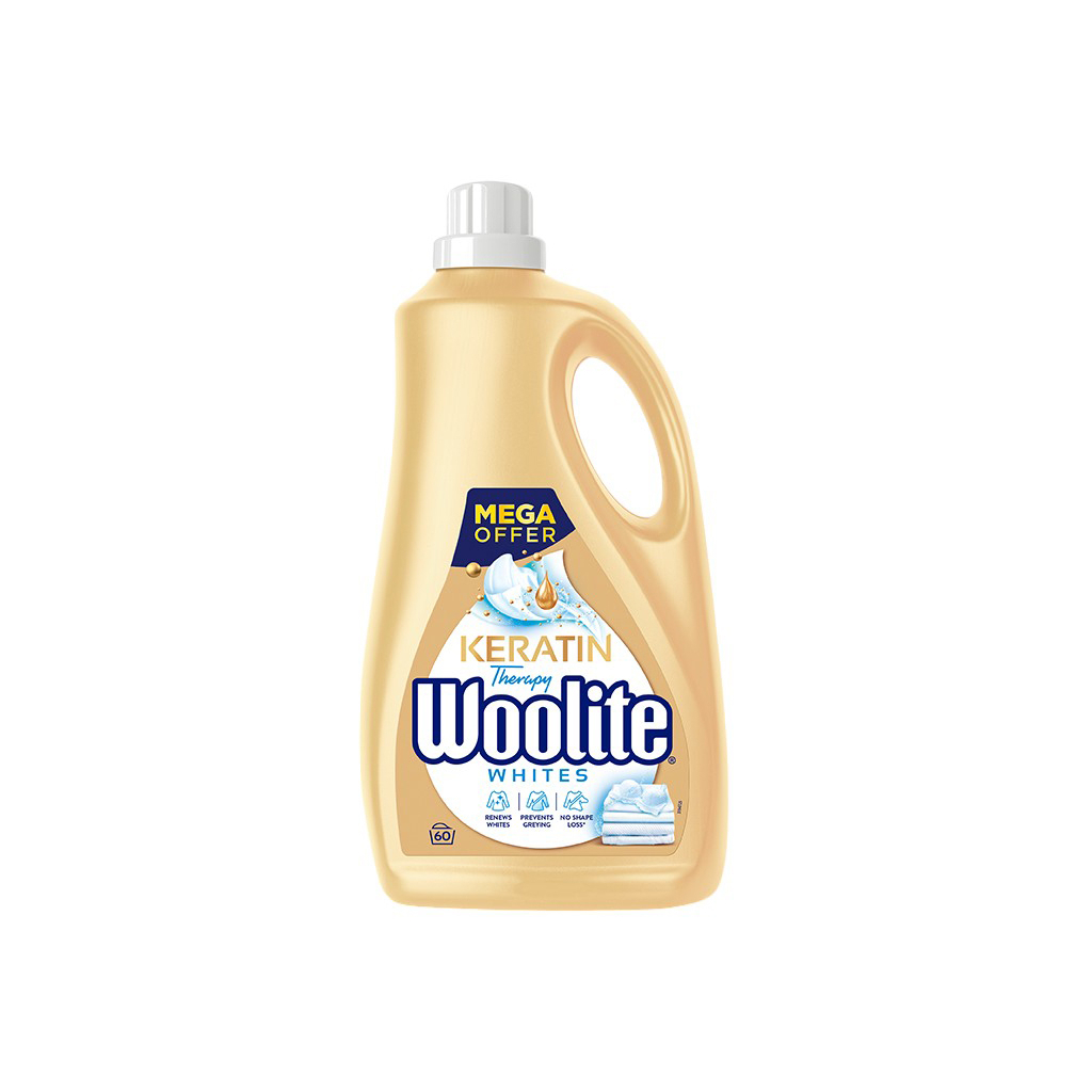Гель для прання Woolite Для світлих та білих тканин З кератином 3.6 л (5900627090550) - фото 1
