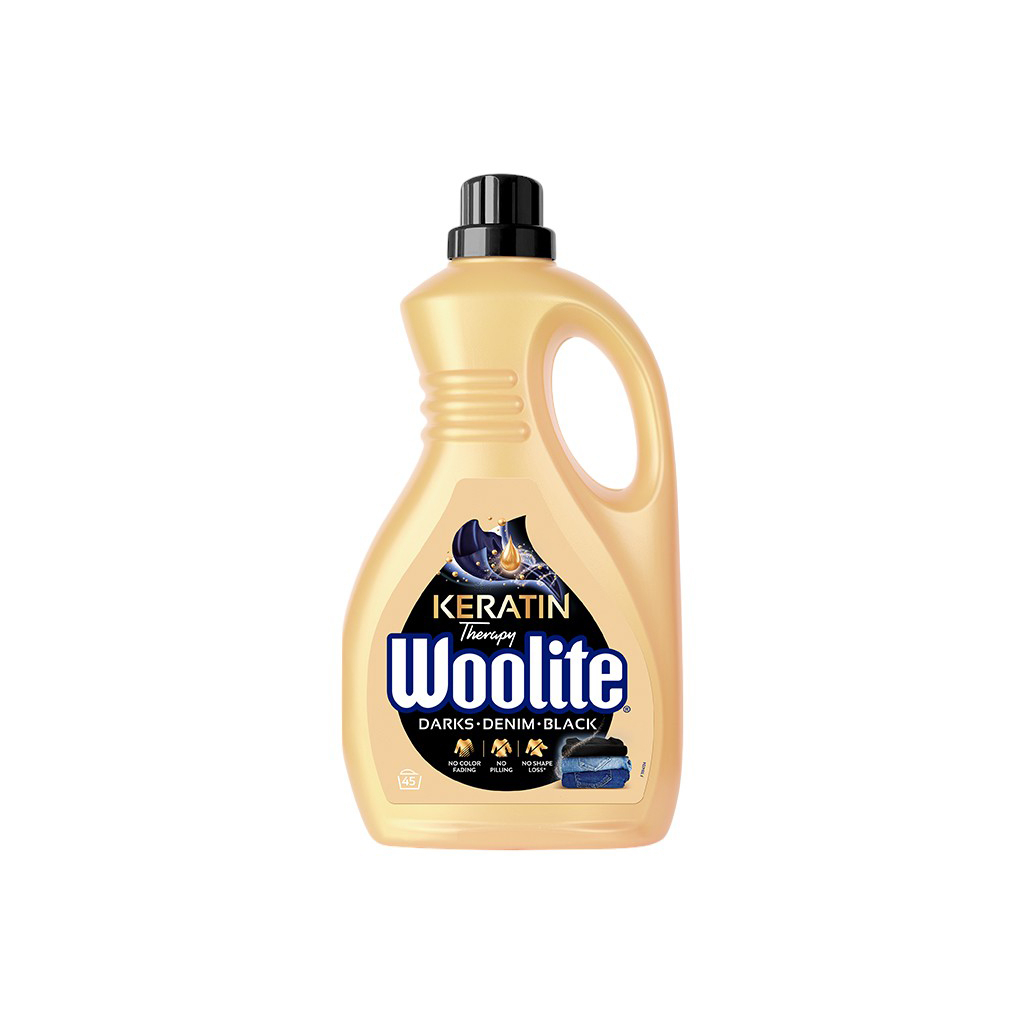 Гель для прання Woolite Для чорних, темних та джинсових тканин З кератином 2.7 л (5900627090482) - фото 1