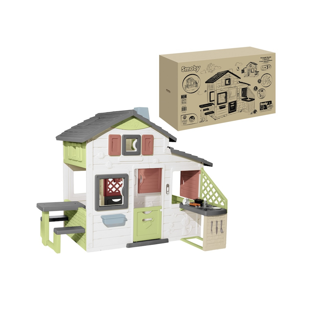 Ігровий будиночок Smoby Life для друзiв з лiтньою кухнею, дверним дзвiнком та столиком, 217х155х172 см (7600810207) Ігровий будиночок Smoby Life для друзiв з лiтньою кухнею, дверним дзвiнком та столиком, 217х155х172 см (7600810207)