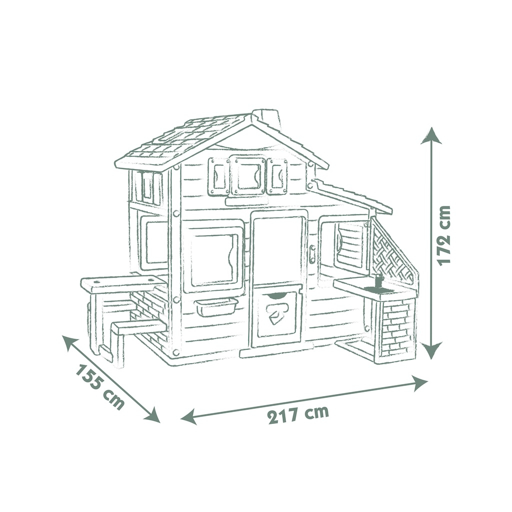 Ігровий будиночок Smoby Life для друзiв з лiтньою кухнею, дверним дзвiнком та столиком, 217х155х172 см (7600810207) - фото 2 Ігровий будиночок Smoby Life для друзiв з лiтньою кухнею, дверним дзвiнком та столиком, 217х155х172 см (7600810207) - фото 2