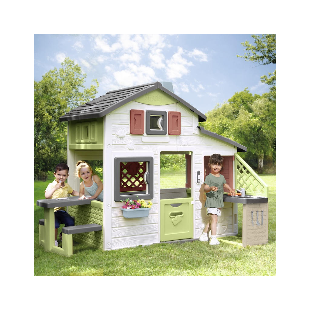 Ігровий будиночок Smoby Life для друзiв з лiтньою кухнею, дверним дзвiнком та столиком, 217х155х172 см (7600810207) - фото 3 Ігровий будиночок Smoby Life для друзiв з лiтньою кухнею, дверним дзвiнком та столиком, 217х155х172 см (7600810207) - фото 3