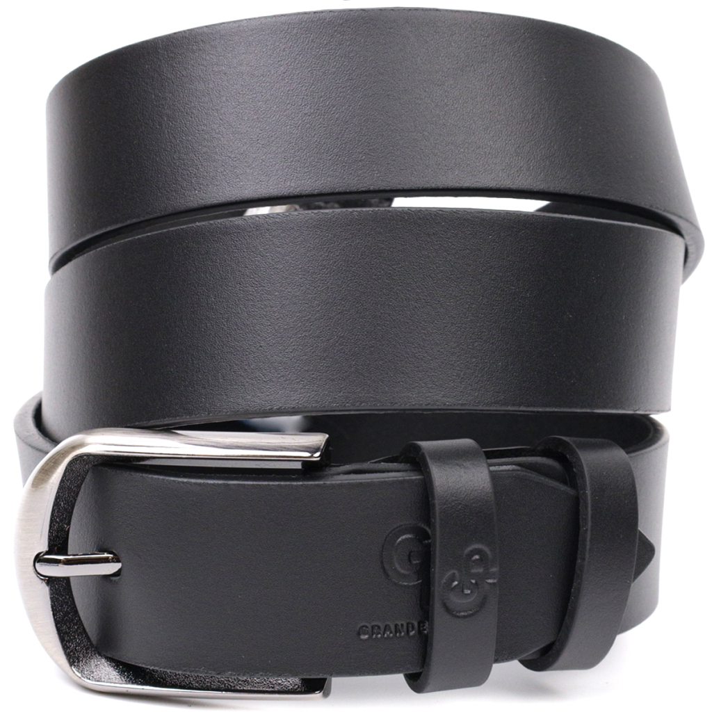 Ремінь Grande Pelle Брючний з натуральної шкіри Чорний (11680) - фото 1 Ремінь Grande Pelle Брючний з натуральної шкіри Чорний (11680) - фото 1