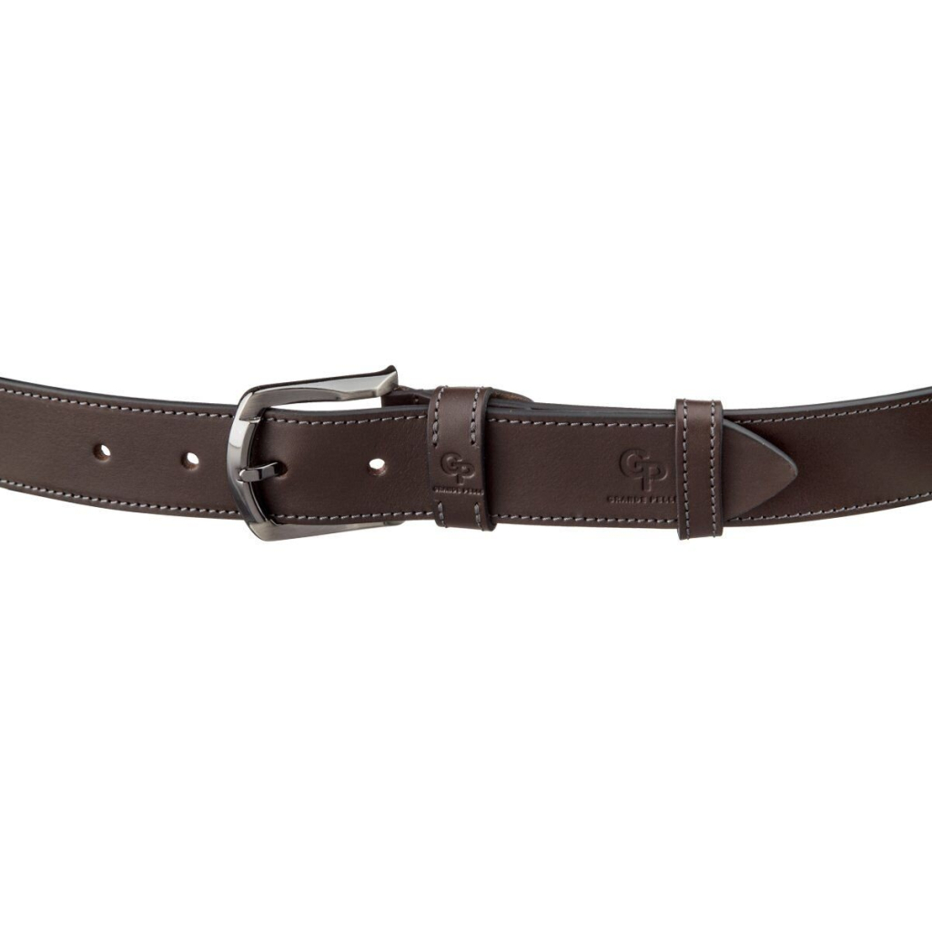 Ремінь Grande Pelle Джинсовий Коричневий (11158) - фото 2 Ремінь Grande Pelle Джинсовий Коричневий (11158) - фото 2