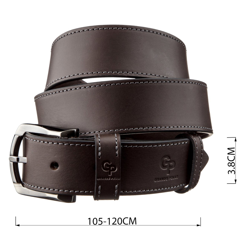Ремінь Grande Pelle Джинсовий Коричневий (11158) - фото 3 Ремінь Grande Pelle Джинсовий Коричневий (11158) - фото 3