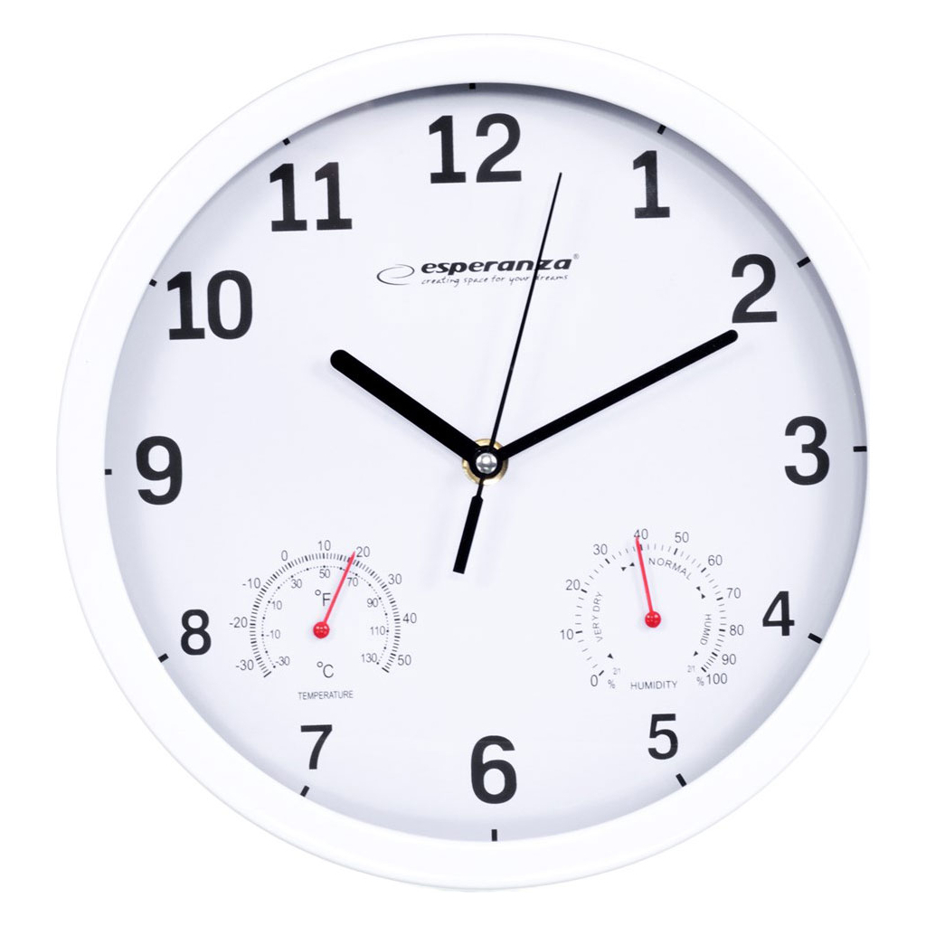 Настінний годинник Esperanza Wall Clock Lyon 25см White (EHC016W) Настінний годинник Esperanza Wall Clock Lyon 25см White (EHC016W)