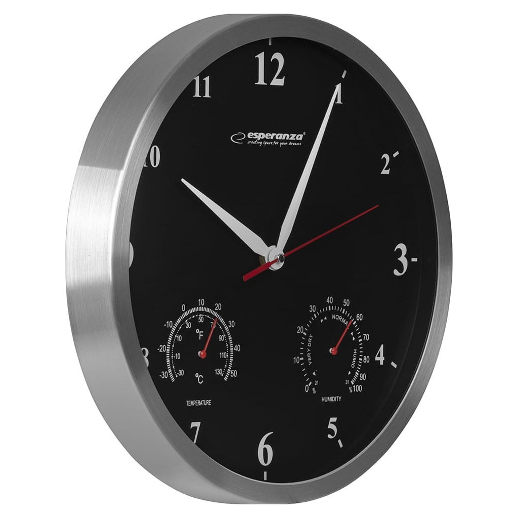 Настінний годинник Esperanza Wall Clock Washington 30 см Black (EHC008K) - фото 2 Настінний годинник Esperanza Wall Clock Washington 30 см Black (EHC008K) - фото 2