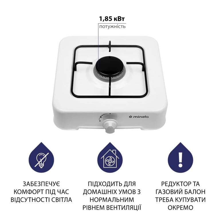 Настільна плита Minola TGH 100 WH - фото 4