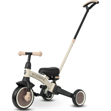 Дитячий велосипед QPlay Stager 3 в 1 з ручкою, біговел, Beige-Brown (T80STAGERBeigeBrown) - фото 1
