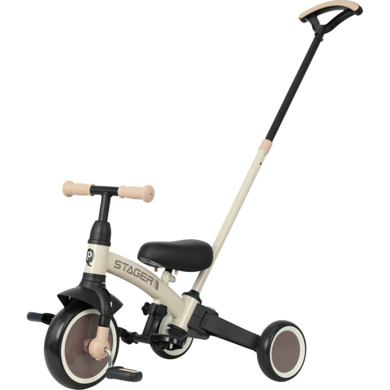Дитячий велосипед QPlay Stager 3 в 1 з ручкою, біговел, Beige-Brown (T80STAGERBeigeBrown) - фото 10
