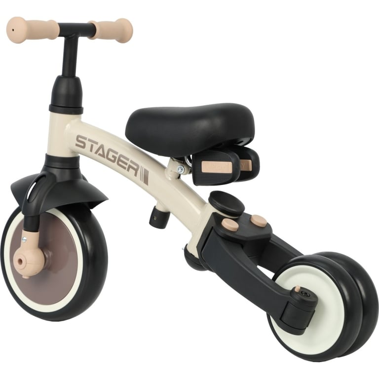 Дитячий велосипед QPlay Stager 3 в 1 з ручкою, біговел, Beige-Brown (T80STAGERBeigeBrown) - фото 5