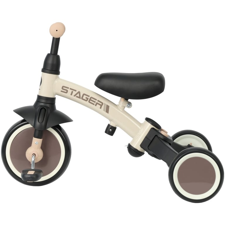 Дитячий велосипед QPlay Stager 3 в 1 з ручкою, біговел, Beige-Brown (T80STAGERBeigeBrown) - фото 7