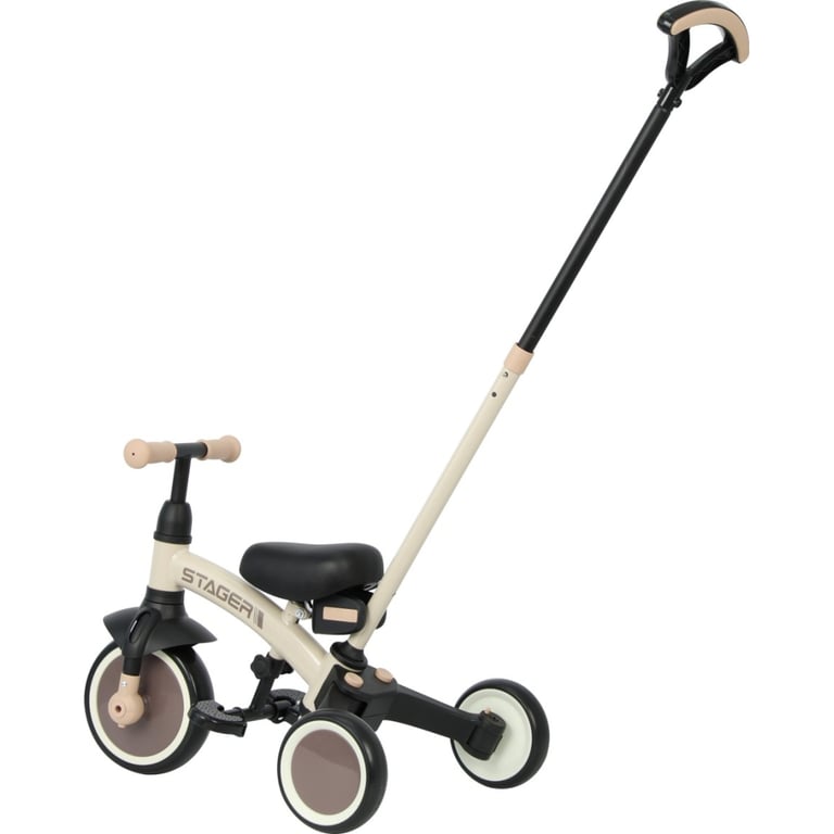 Дитячий велосипед QPlay Stager 3 в 1 з ручкою, біговел, Beige-Brown (T80STAGERBeigeBrown) - фото 9