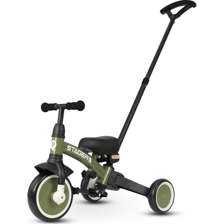 Дитячий велосипед QPlay Stager 3 в 1 з ручкою, біговел, Dark Green (T80STAGERDarkGreen) - фото 1