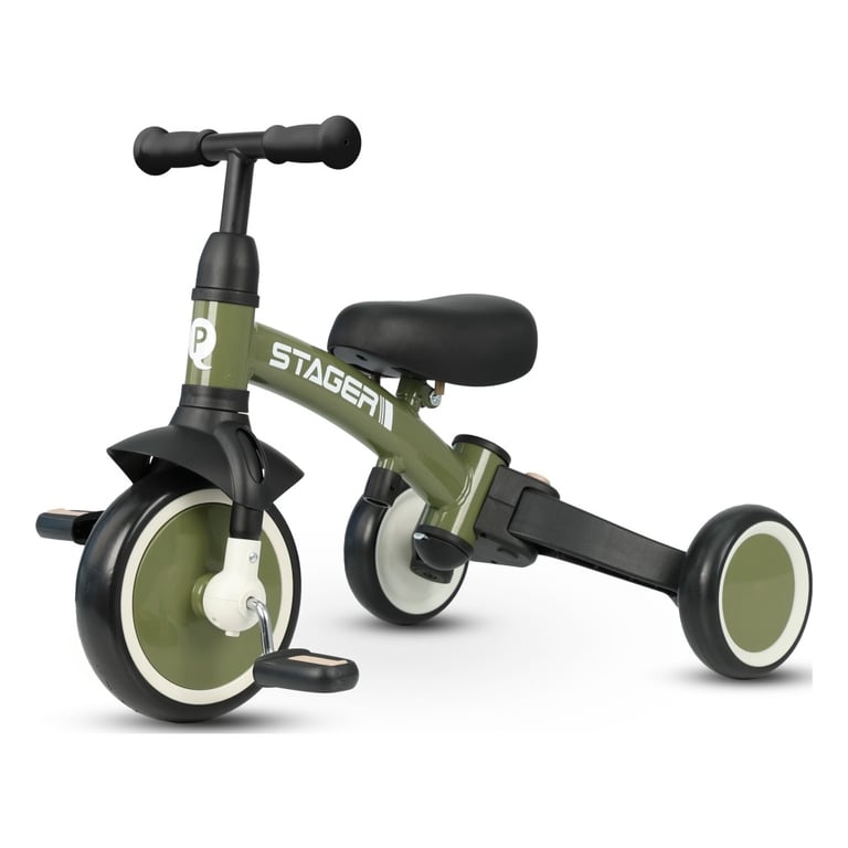 Дитячий велосипед QPlay Stager 3 в 1 з ручкою, біговел, Dark Green (T80STAGERDarkGreen) - фото 2