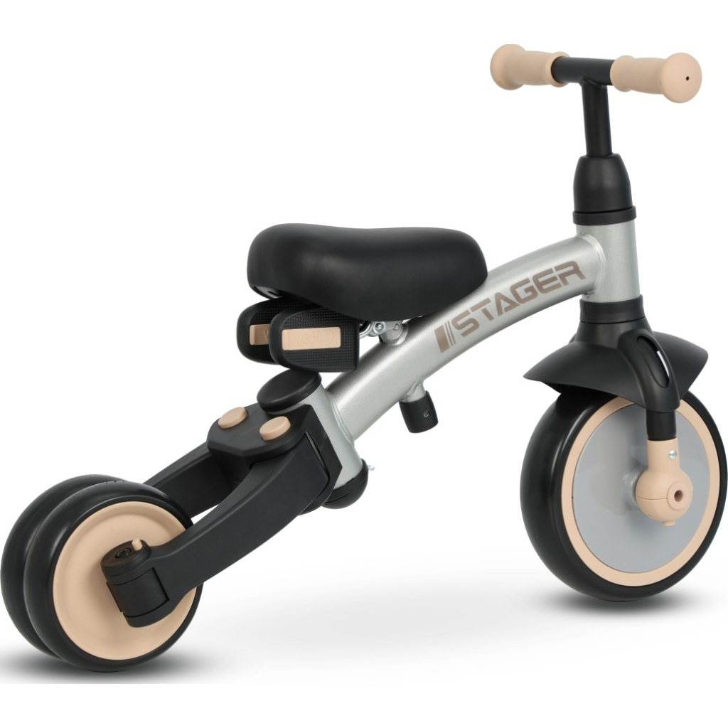 Дитячий велосипед QPlay Stager 3 в 1 з ручкою, біговел, Silver (T80STAGERSilver) - фото 4 Дитячий велосипед QPlay Stager 3 в 1 з ручкою, біговел, Silver (T80STAGERSilver) - фото 4