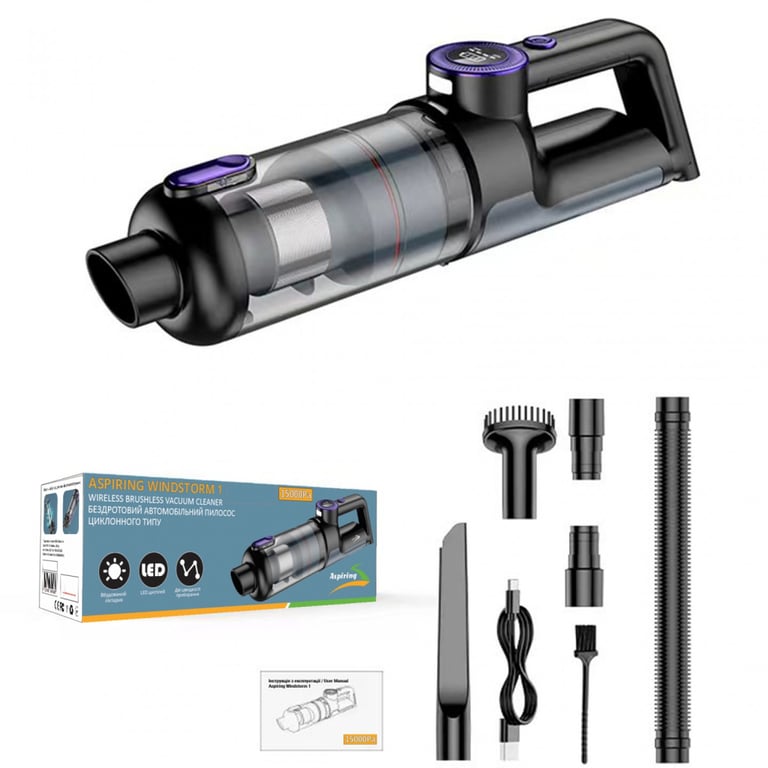 Пилосос Aspiring Windstorm 1, Brushless, 15000 Pa Wireless - фото 5