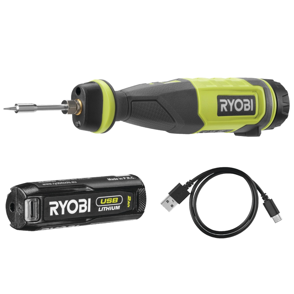Паяльник електричний Ryobi RSI4-120G акумуляторний, USB, Lithium 4V 2Ah, 460°С, підсвічування (5133006146) Паяльник електричний Ryobi RSI4-120G акумуляторний, USB, Lithium 4V 2Ah, 460°С, підсвічування (5133006146)