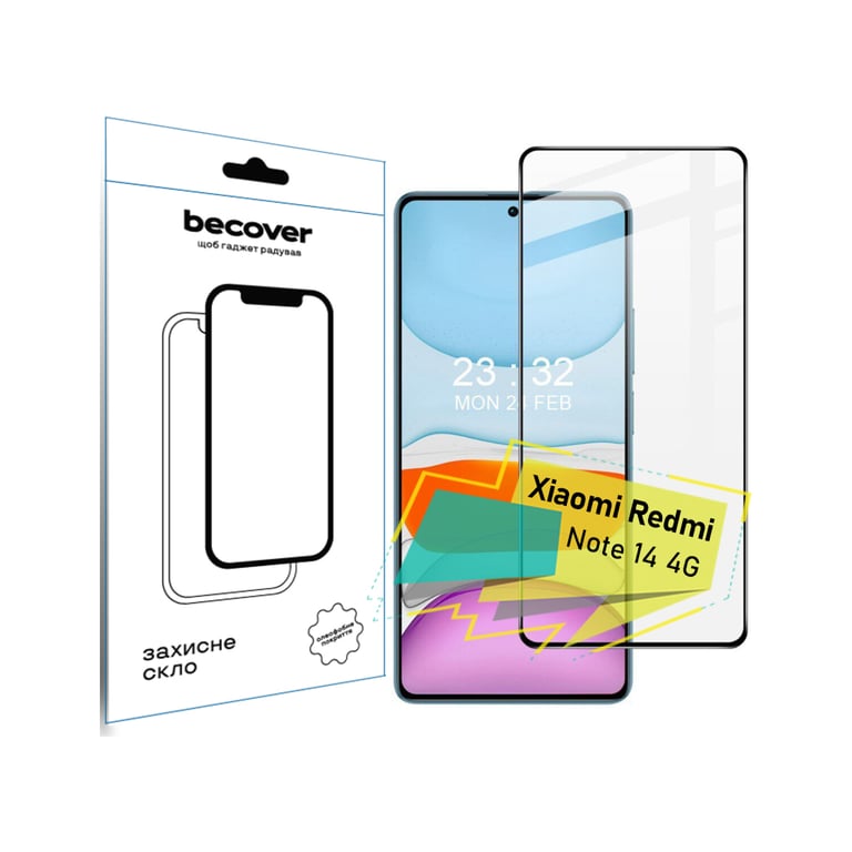 Скло захисне BeCover Xiaomi Redmi Note 14 4G Black (713099) - фото 1