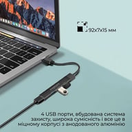 Концентратор Promate USB Hub 4 ports litehub-4.black (litehub-4.black) - фото 7