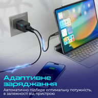 Зарядний пристрій Promate USB-C + USB-A (powerport-25ac.black) - фото 6