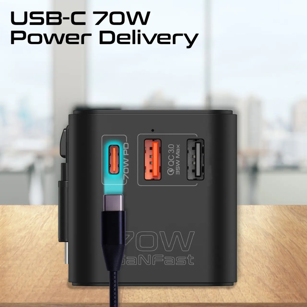 Зарядний пристрій Promate tripmate-gan70r - фото 7 Зарядний пристрій Promate tripmate-gan70r - фото 7