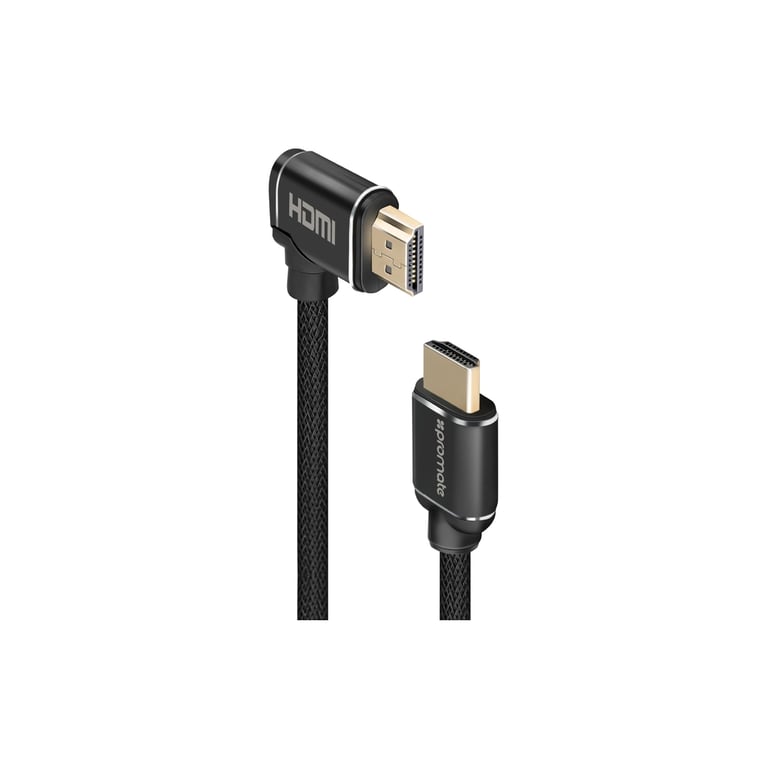 Кабель мультимедійний HDMI M to HDMI M V2.0 5.0m 90° corner Promate (prolink4k1-500.black) - фото 1