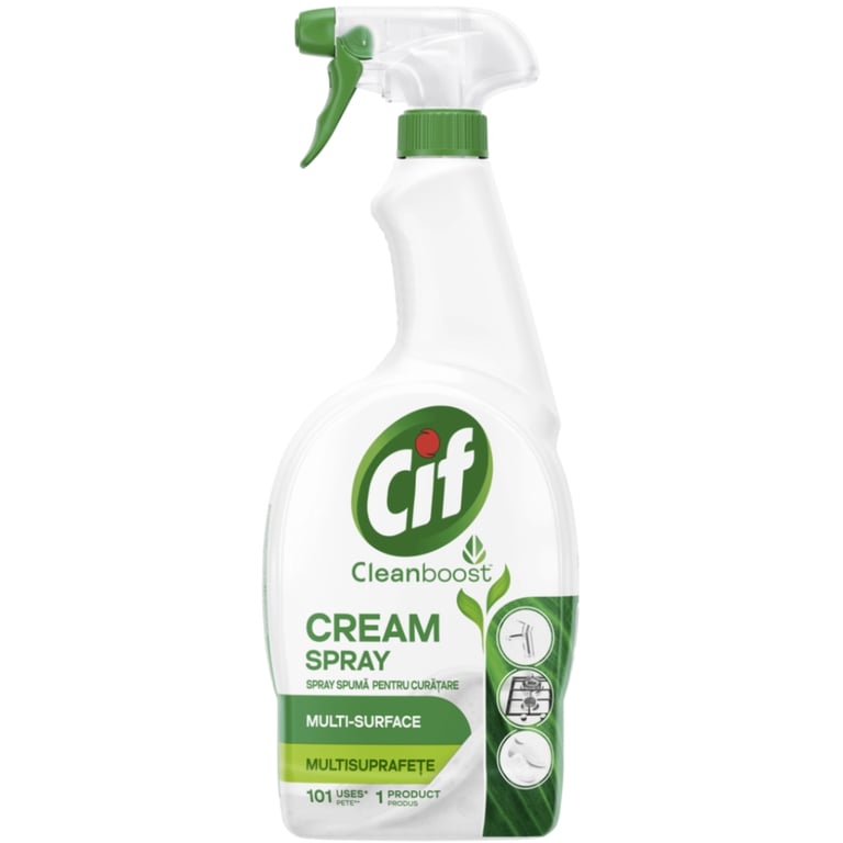 Спрей для чищення кухні Cif Cleanboost Cream Spray Для різних видів поверхонь 700 мл (8720182836403)