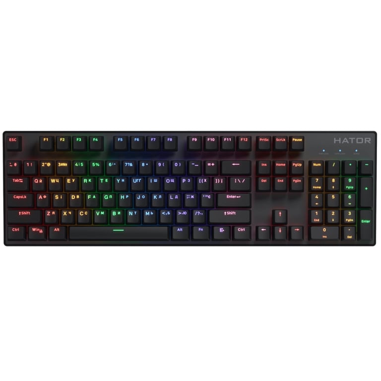 Клавіатура Hator Icefall Mecha Rainbow USB Black (HTK104UA) - фото 1