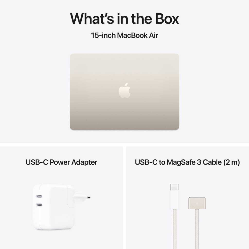 Ноутбук Apple MacBook Air 15 M4 A3241 Starlight (MW1J3UA/A) - фото 9 Ноутбук Apple MacBook Air 15 M4 A3241 Starlight (MW1J3UA/A) - фото 9