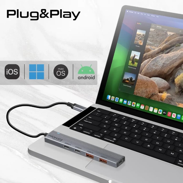 Концентратор Promate USB Hub 4 ports litehub-pro (litehub-pro) - фото 7
