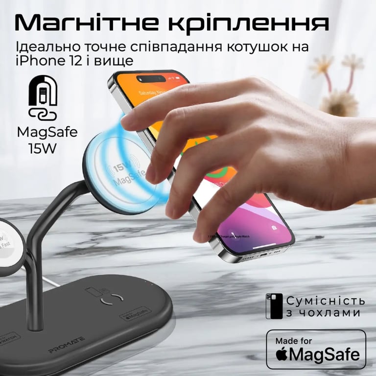 Зарядний пристрій Promate wireless (synergy-pro.black) - фото 5