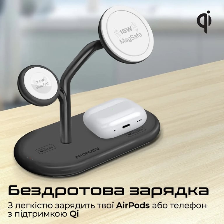 Зарядний пристрій Promate wireless (synergy-pro.black) - фото 7