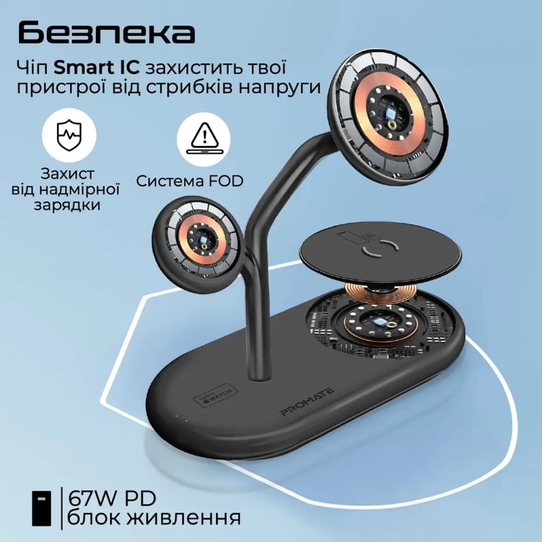 Зарядний пристрій Promate wireless (synergy-pro.black) - фото 9