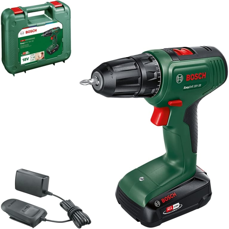 Шуруповерт Bosch EasyImpact 18V-38, 18V, 2Ah, 20-38Нм, 0-430-0-1630об/хв, кейс (0.603.9D8.003) - фото 2