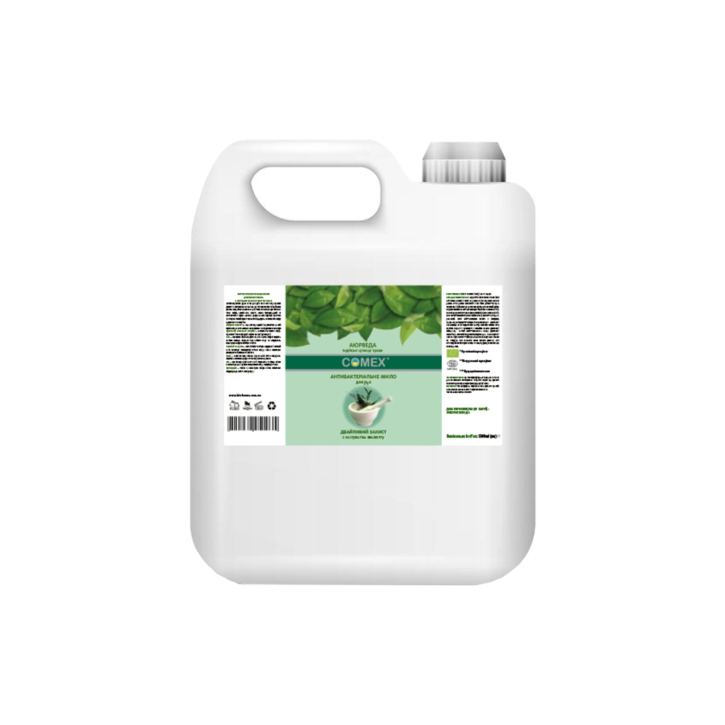 Рідке мило Comex Антибактеріальне Дбайливий захист з індійських цілющих трав 5 л (2200200118774) Рідке мило Comex Антибактеріальне Дбайливий захист з індійських цілющих трав 5 л (2200200118774)
