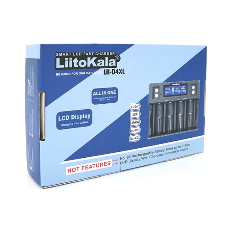 Зарядний пристрій для акумуляторів Liitokala 4 Slots+2, Ni-MH/Ni-CdAA,AAA,C, +Крона, Li-ion/IMR32650,21700,18650 (Lii-D4XL) - фото 5