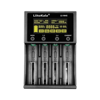 Зарядний пристрій для акумуляторів Liitokala 4 Slots, Type-C, LED disp, Li-ion 3.7V/1.2V, AA/AAA, 18650/26650/16340/14500/10440/18500 (Lii-M4S) - фото 1