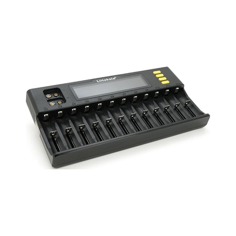 Зарядний пристрій для акумуляторів Liitokala 12 Slots+2, Ni-Mh/Li-ion/LiFePo4/Крона, LED+LCD (Lii-S12) - фото 2
