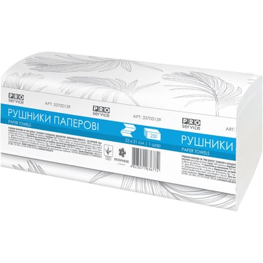 Паперові рушники PRO service Comfort V-складання одношарові 250 шт. (4823071636772) - фото 1