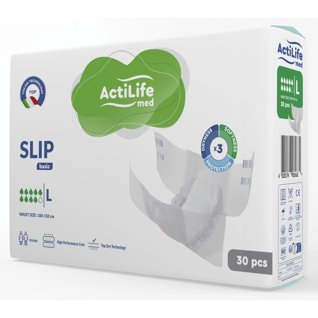Підгузки для дорослих ActiLife Med Basic L, 30 шт (4820174981662) Підгузки для дорослих ActiLife Med Basic L, 30 шт (4820174981662)