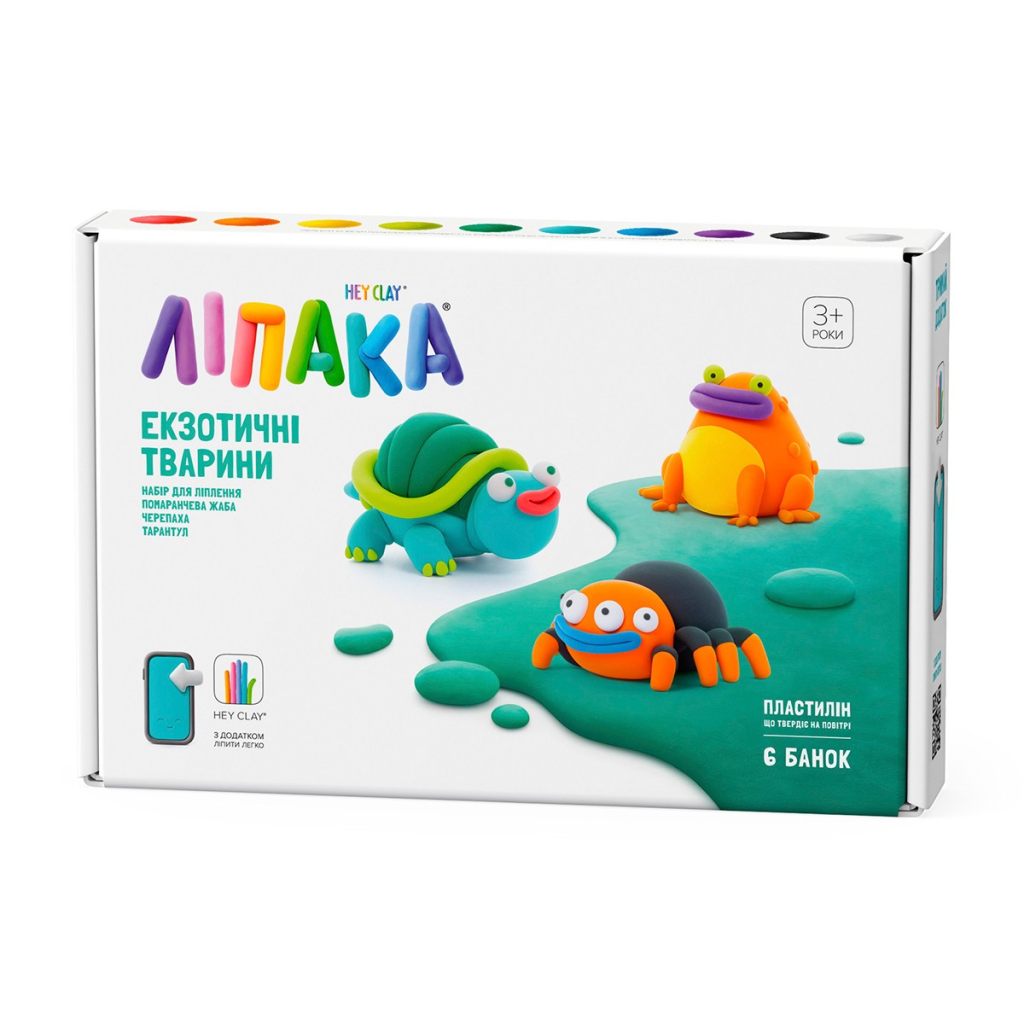 Набір для творчості Lipaka пластилину, Тарантул, Черепаха, Помаранчева жаба (60050-UA01) Набір для творчості Lipaka пластилину, Тарантул, Черепаха, Помаранчева жаба (60050-UA01)