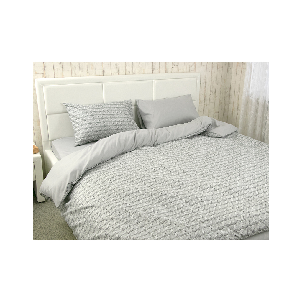 Постільна білизна Руно Grey Braid мікрофайбер двоспальний (Р655.52_Grey Braid) - фото 1
